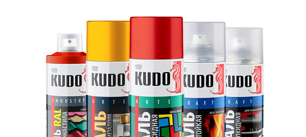 Аэрозольные краски в баллончиках KUDO