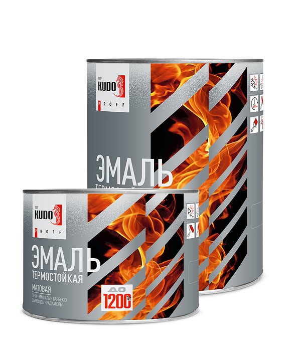 Эмаль термостойкая KUDO PROFF матовая