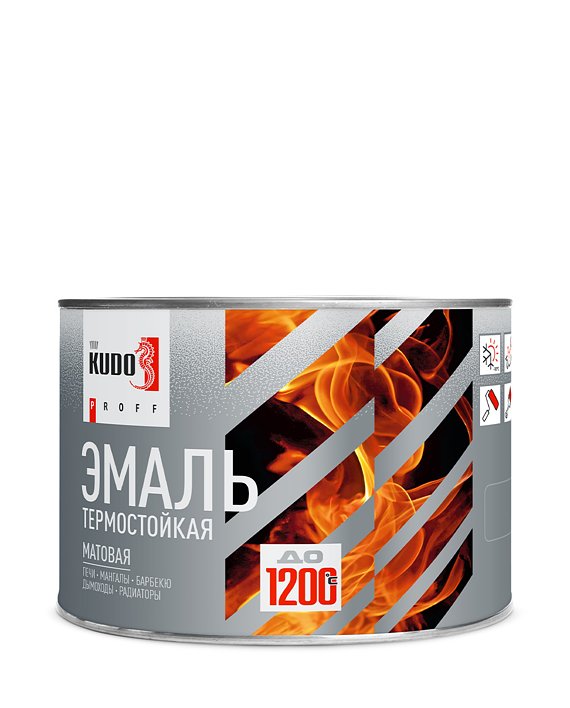 Эмаль термостойкая KUDO PROFF матовая KUB-50xx-04