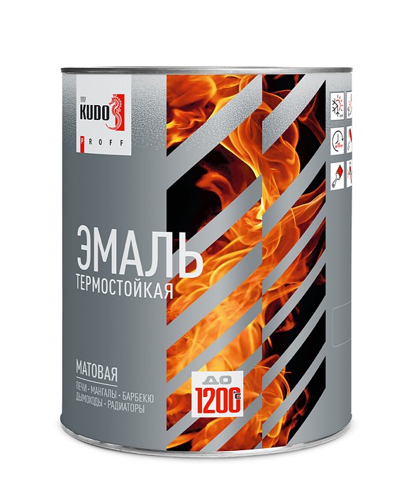 Эмаль термостойкая KUDO PROFF матовая KUB-50xx-08